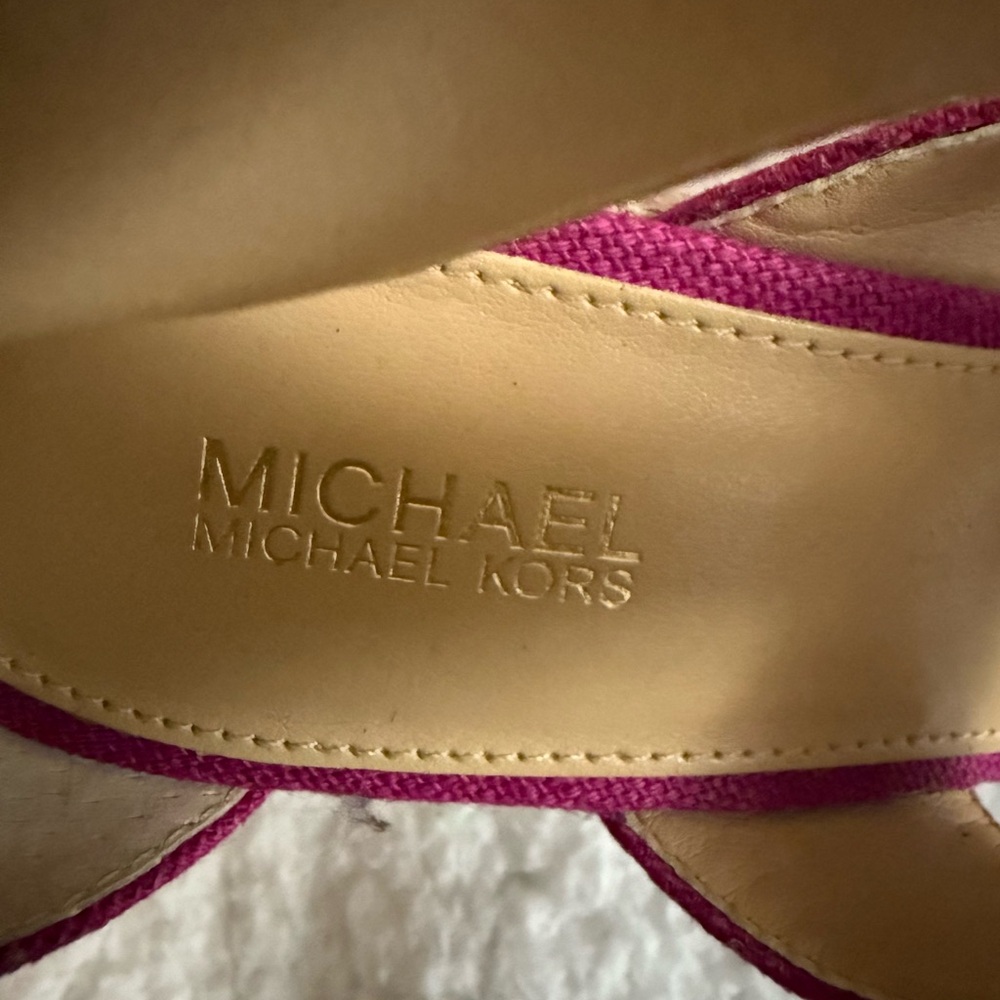 Michael Kors Fuchsia Wedge Sandals - Picture 5 of 6